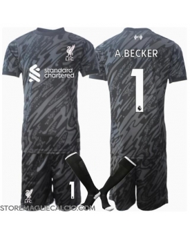 Liverpool Alisson Becker #1 Portiere Maglia Gara Casa Repliche 2024-25 Bambino